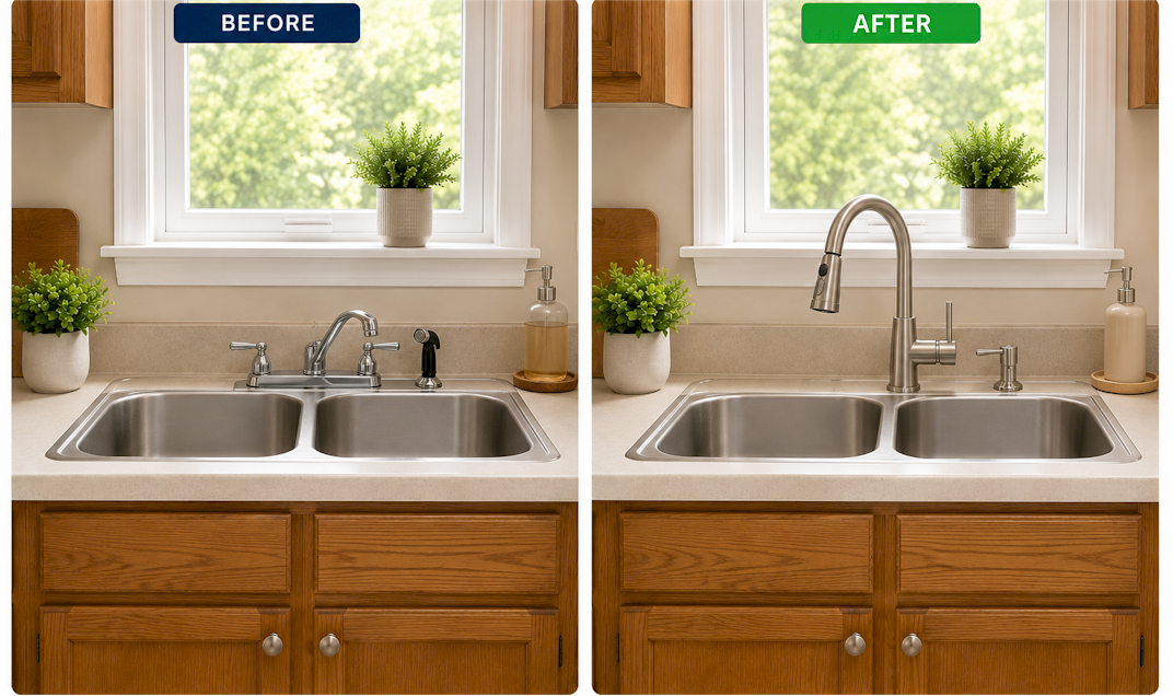 Kitchen faucet and fixture update